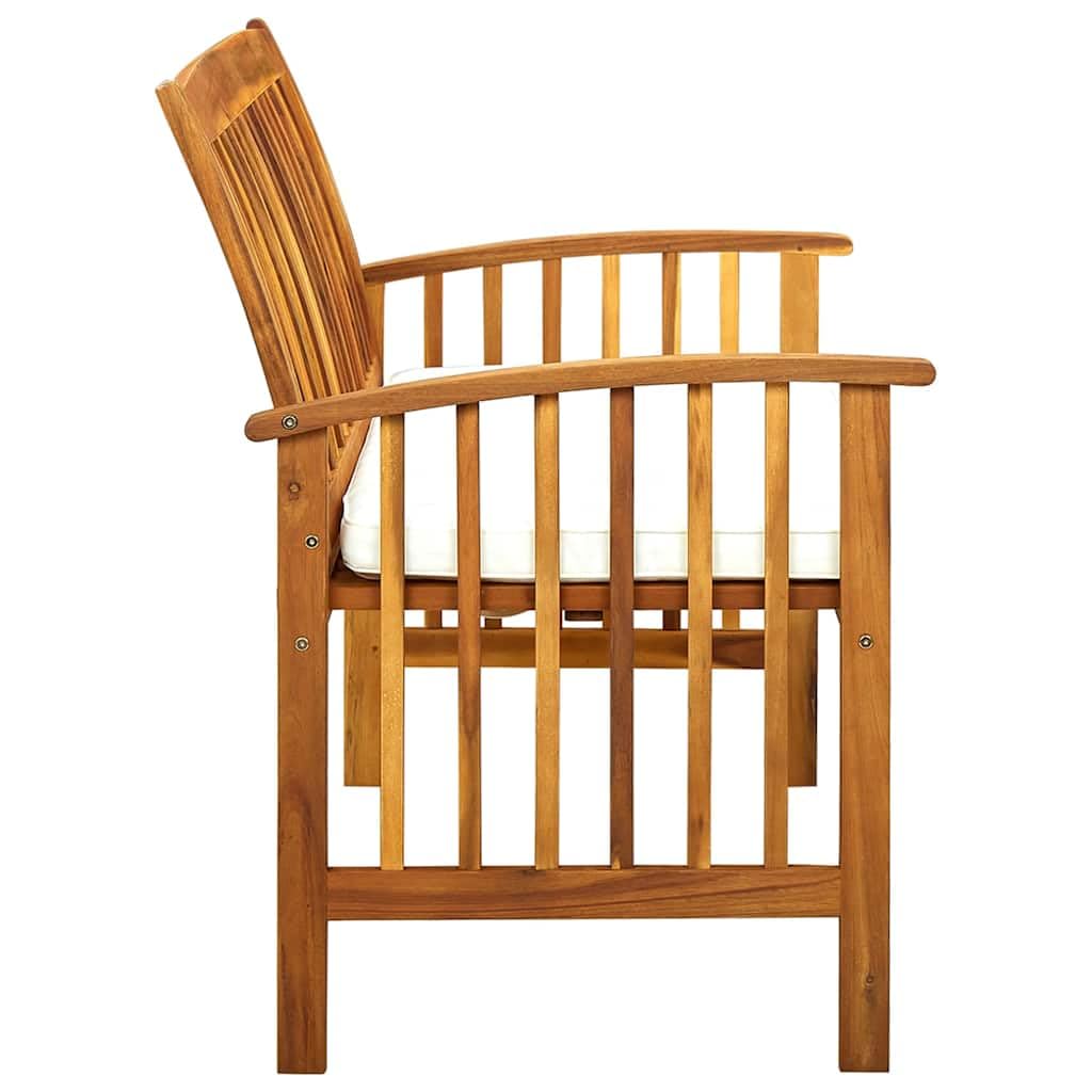 Ławka ogrodowa z poduszką 119 cm lite drewno akacjowe