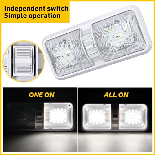 Image of 12 Volt LED RV LED Lights with ON /Off Switch - Daylight 6500K 8W 600LM, Interior Lighting for RV Van Trailer Camper Boat - Pack of 10