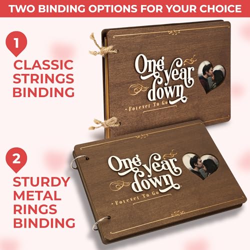 1 Year Anniversary Boyfriend Gifts - One Year Anniversary Dating Gifts For Her Girlfriend, First Paper Anniversary For Him Men, 1 Year Anniversary Scrapbook, 1st Anniversary Wedding Gift - Image 6