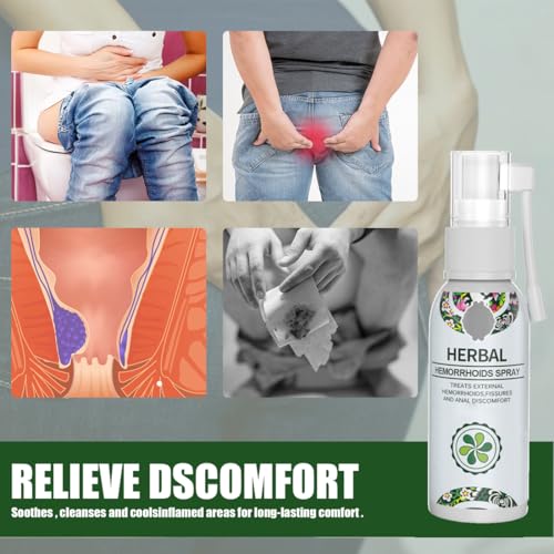 2 Stück Hämorrhoidenspray, Hämorrhoidenspray, Behandlungsspray, Zäpfchen, lindert Schwellungen und Beschwerden