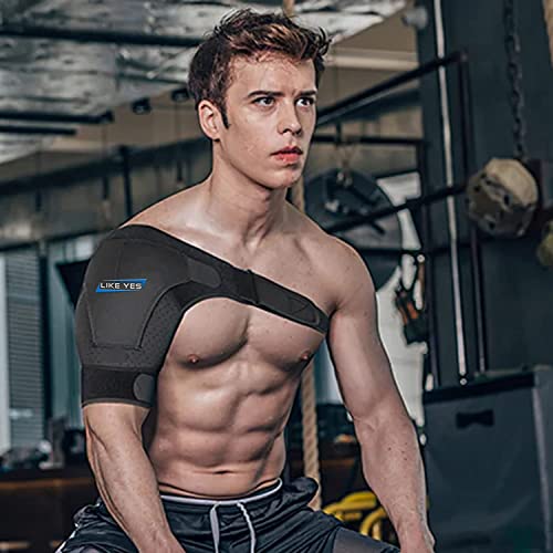 Likeyes Shoulder Brace For Men And Women With Gel Ice Pack - Rotator Cuff Shoulder Stability Brace With Adjustable Strap, Shoulder Compression Recovery Brace For Pain Relief, Black One Pack #TOP6