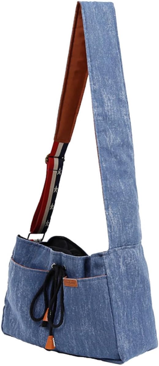 Outdoor Pet Sling Carrier Bag Hands Travel Tote for Dogs Cats Portable Shoulder Bag with Safety Rope Front Pocket Washable Breathable Design for Outdoor Adventures