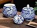 Ceramic Blue and white Sealed Coffee Food Storage Jar Canister with Lid