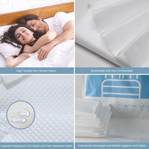 Cozy2Go Disposable Bed Sheets For Travel- Soft White Bedding Set For Hotel- 1 Bed Sheet, 1 Comforter Cover, 2 Pillowcases- Disposable Soft Travel Bedding Hotel, Spa, Hospital - 1 Pack #TOP2