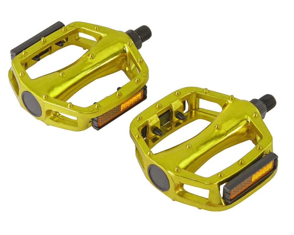 Lowrider Gold Bike Pedals 505 Alloy Bicycle Pedals 1/2