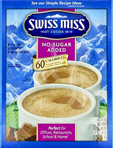 Swiss Miss Milk Chocolate No Sugar Added Not Sugar Free Premium Hot Cocoa Mix - 60-0.55oz Envelope Pack