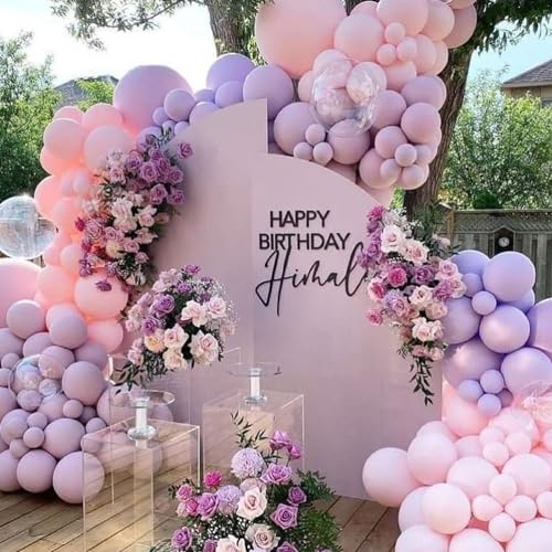 Image of Pink Purple Balloons Set, 60PCS Purple Pink Confetti Balloons, 12Inch Metallic Purple Pink Latex Balloons for Helium Macaron Party Balloons for Girls Birthday Baby Shower Wedding Party Decoration