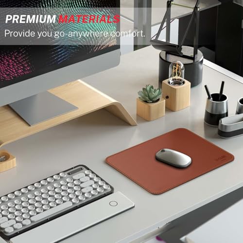 V-CUBE DESIGNS Premium Vegan Leather Mouse Pad |25X21cm| 2.4mm Thick(Padded)|Stitched, Reversible use, Splash-Proof, Anti-Skid for Gaming,... - Image 3