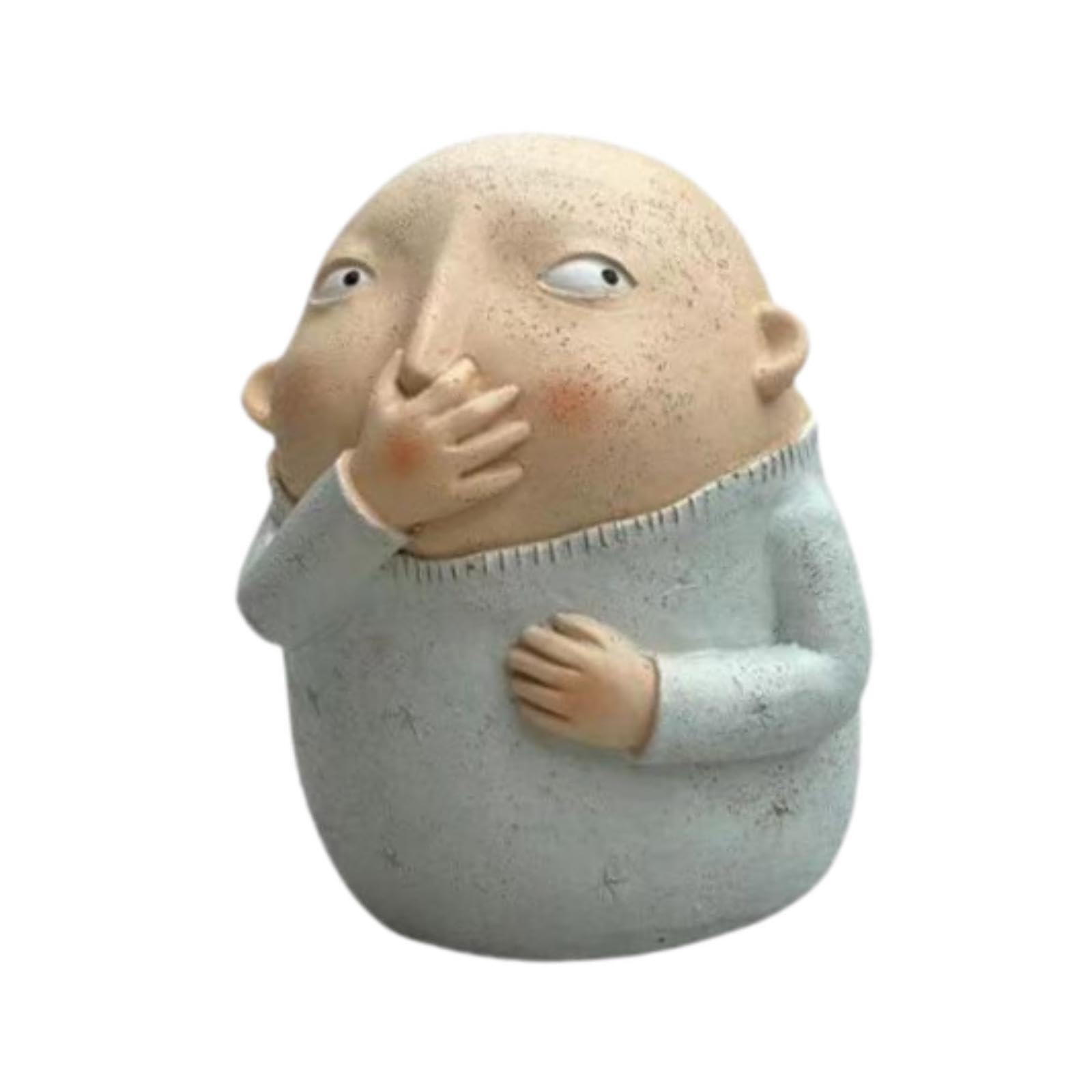 TWISAXC Unique Humorous Bathroom Statue Holding Nose for Creative Figurine Decoration Cute Shelf Gifts Or Other Smelly Places Ornament Of Child Holding Nose Makes Interesting