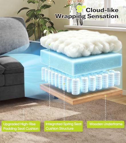 Image of Welzona 3-Layers Cloud Loveseat Sofa, 51 inch Small Couch, Teddy Small Sofa