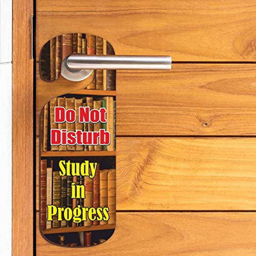 Image of KREEPO Do Not Disturb Study in Progress MDF Door Sign Hanger Size(24cm x 8.5cm) kr49