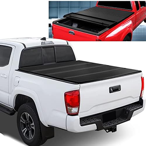 J2 Engineering TTC-4H-024 Hard Four-Fold Truck Bed Tonneau Cover on Top Compatible with 2016-2021 Tacoma Fleetside/Styleside 6' Bed