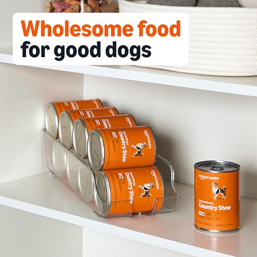 Image of Amazon Basics Wet Dog Food, Country Stew Cuts in Gravy, Made with Real Chicken & Beef, 13.2 oz can (Pack of 12)