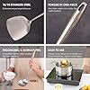 18/10 Stainless Steel Kitchen Utensils Set, 6 PCS All Metal Professional Cooking Utensils, 15" Long Kitchen Tools - Spatula, Ladle, Skimmer Spoon, Pasta Serve, Large Spoon, Slotted Spatula Tunner #2