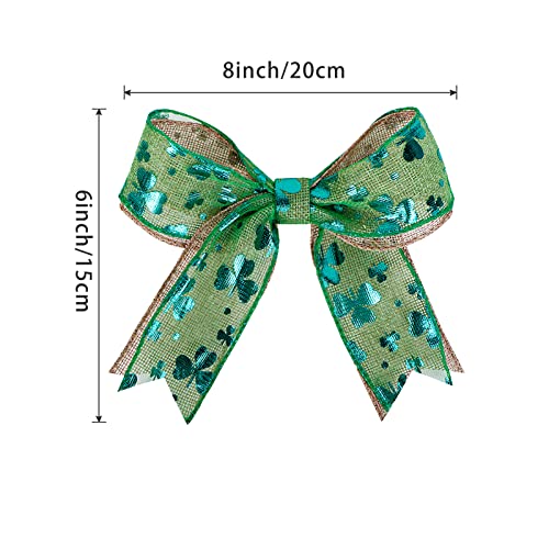6Pack-St-Patricks-Day-Wreath-Bows-Shamrock-Clover-Green-Wreath-Bow-Gift-Bows-Tree-Topper-for-St-Patrick-s-Day-Decorations-Front-Door-Wreath-Home-Outdoor-Decorations