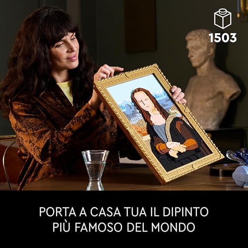 LEGO Art Gioconda, Riproduzione Opera d'Arte Rinascimentale di Leonardo da Vinci in Mattoncini, Decorazione da Parete di Casa, Idea Regalo Creativa per Adulti, Uomo, Donna, Lui, Lei e Artisti 31213 - Immagine 2