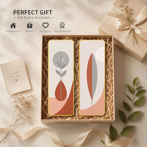 Image of The Castle Decor Nordic Abstract Wall Art Set of 2 | Minimalist Boho Botanical Prints 19X27 Inch | Luxury Modern Wall Decoration for Bedroom Living Room