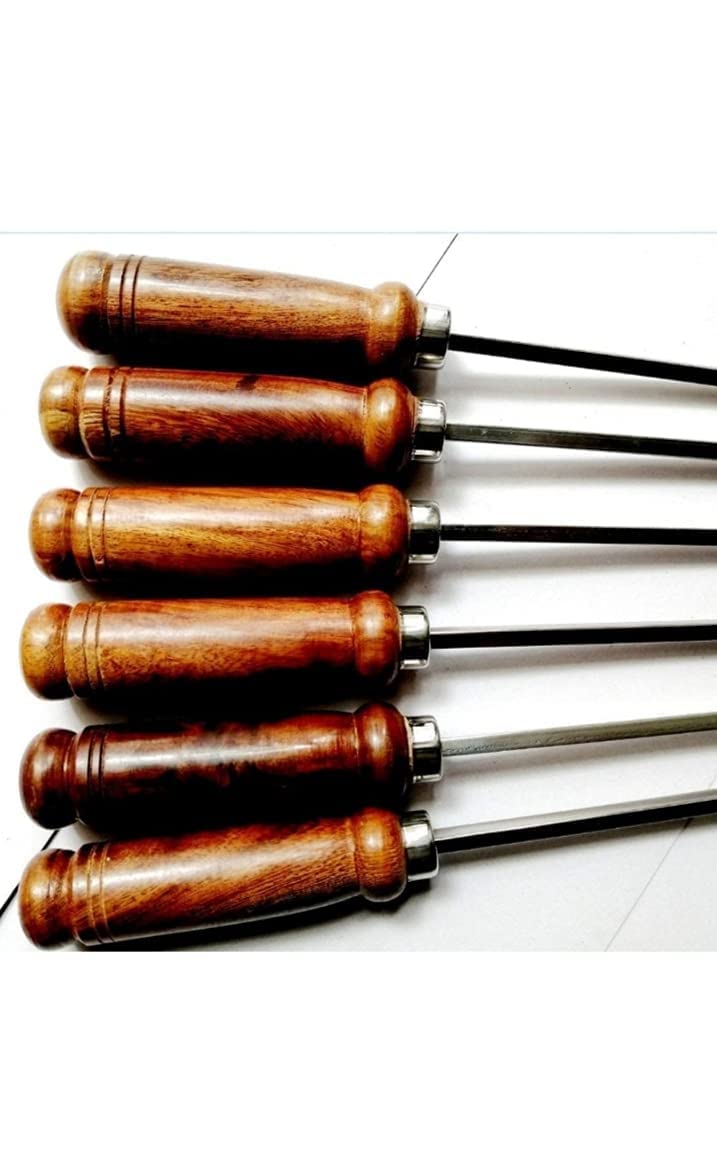 Bombay Steel Works Stainless Steel Square Barbeque Skewers |18 Inch 4mm rod 4 inch handle, Set of 6 | BBQ Skewers Set, Reusable BBQ Sticks, Metal Grilling Skewers 22 inch) (18 inch) (B0BS66ZKWW) Amazon Price History, Amazon Price Tracker