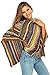 Back From Bali Womens Colorful Knit Poncho Sweater Cape Soft Striped Boho Tunic Shawl Multicolored