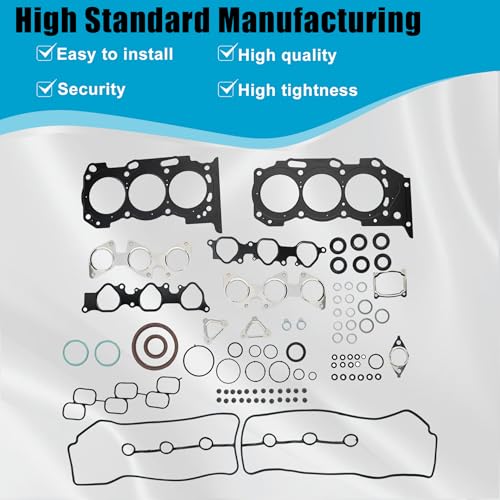 Image of GXARTS Engine MLS Cylinder Head Gasket Set HS26290PT Compatible with Toyota Tacoma 4Runner FJ Cruiser Tundra 4.0L DOHC 1GRFE 2003-2011 HGS969 HS26330PT HS54462