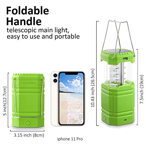 image for HOLABABY LED Camping Solar Lantern,Hand Crank Flashlight lamp with 300