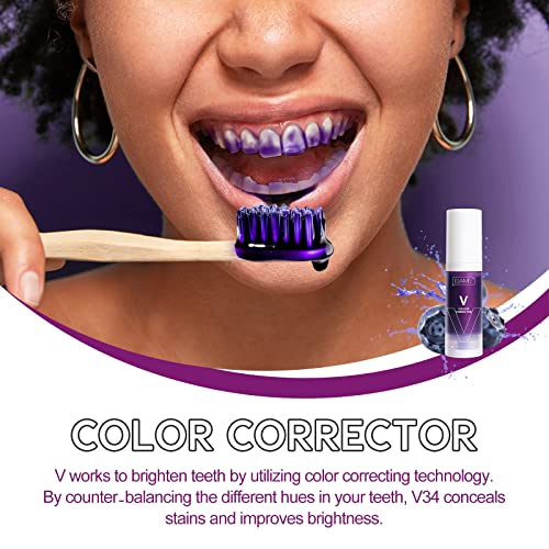 2Pcs Whitening Toothpaste,Purple Toothpaste For Teeth Whitening,Color Corrector Toothpaste,Toothpaste Whitening,Teeth Whitening Toothpaste,Remove Stains,Improves Teeth Brightness And Reduce Yellowing #TOP1