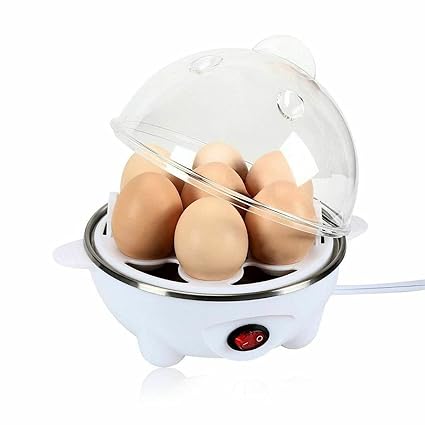 ZENUSS Egg Boiler Electric Automatic off 7 Egg Poacher Egg Boiler Steamer Egg Boiler Machine Egg Boiler for Steaming Cooking and Boiling Multicolor