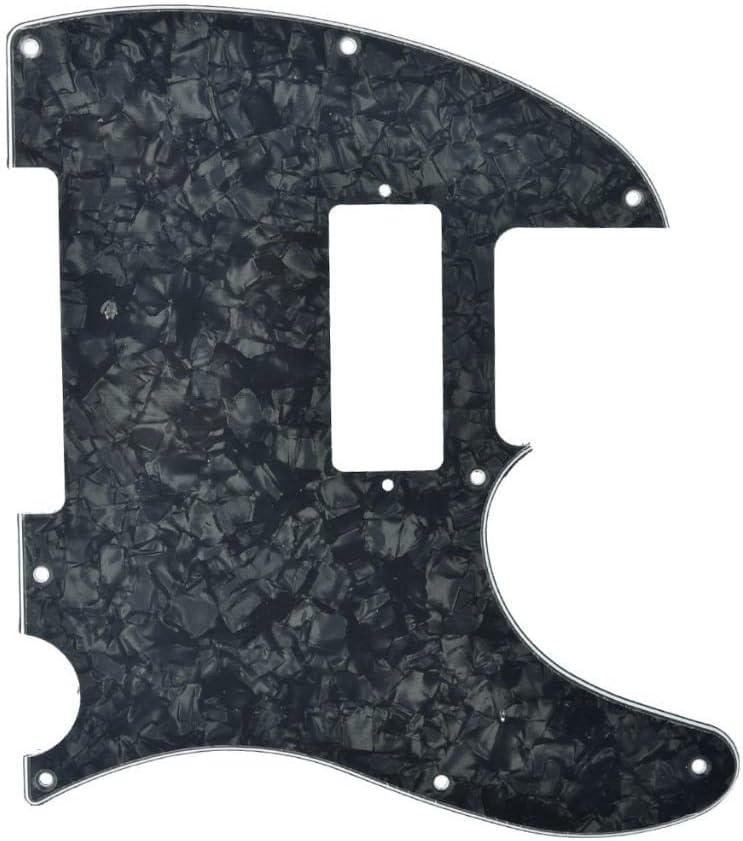 KAISH Tele Style Pickguard Guitar Pick Guard Scratch Plate with Mini Humbucker Pickup Hole for Tele/Telecaster Black Pearl image 3