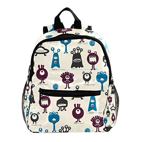 Sac à dos rétro amusant extraterrestre enfant cartable scolaire 30,5 cm