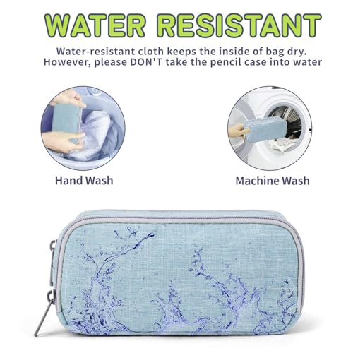 Image of Della Gao Pencil Case Large Capacity Pencil Pouch for Adults (Light Blue)
