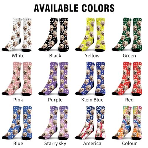 Lifemaison Individuelle Socken mit Foto,Personalisierte Socken mit Foto,Lustige Sockens,Legen Sie Ihr Gesicht auf socken für Unisex,Personalisierte Geschenk für Haustiere, Hunde, Katzen,M