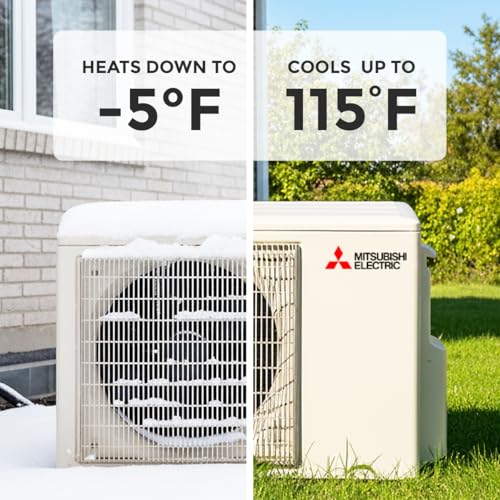 Image of Mitsubishi 18000 BTU 20 SEER2 HX-Series Mini Split Heat Pump System with 15ft Line Set & Installation Kit - R454B Single Zone | High Efficiency Wall Mounted Ductless AC /Heating Unit