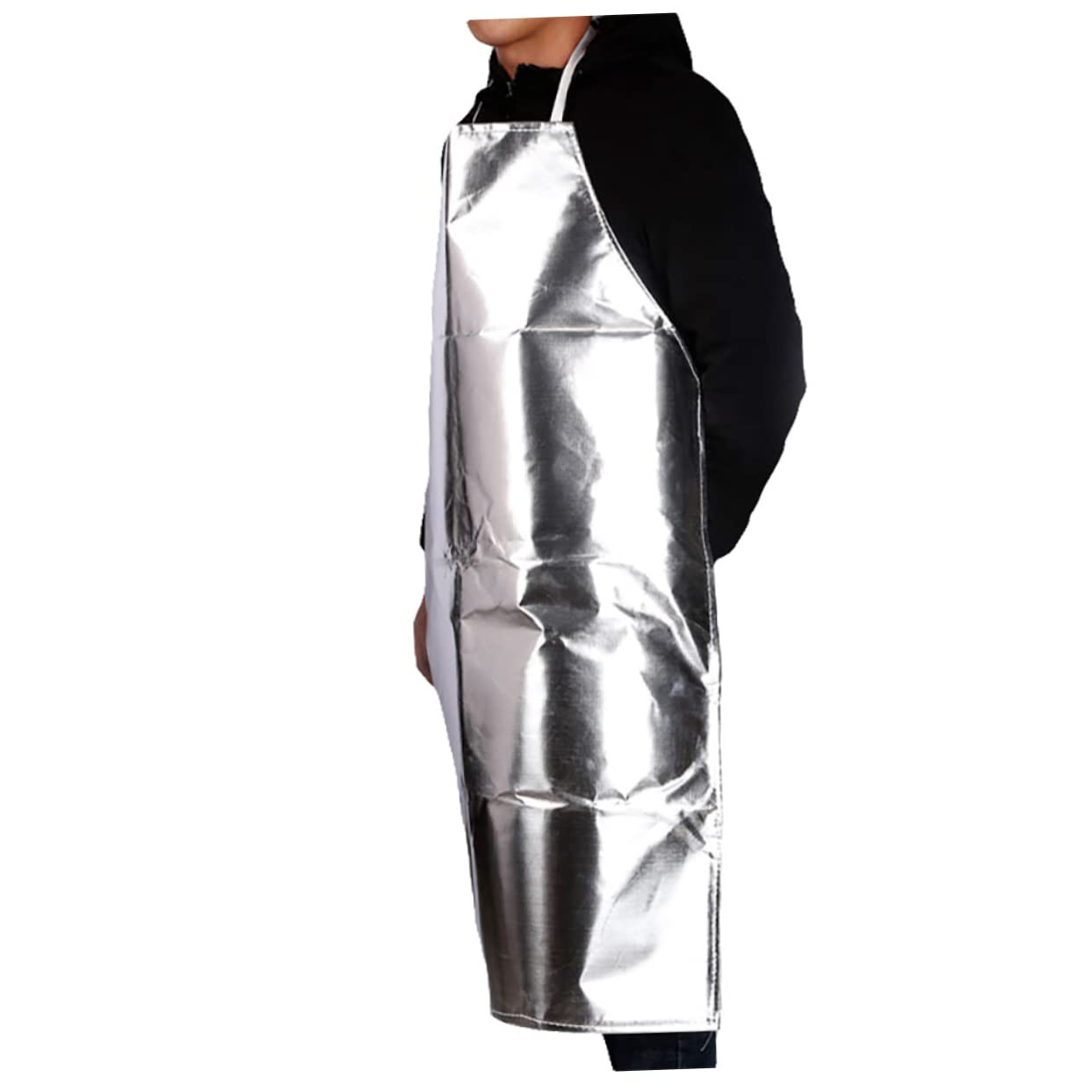 SEWACC Hitzebeständige Alufolien Schürze mit Thermoisolierung Ölresistent und Verbrühung Verstellbare Unisex Schutzkleidung für Schweißen Schmieden und Küche Silberfarben Zufällige Farbe