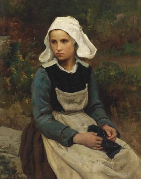 Toile murale abstraite et classique peinture Jules-Adolphe Breton
