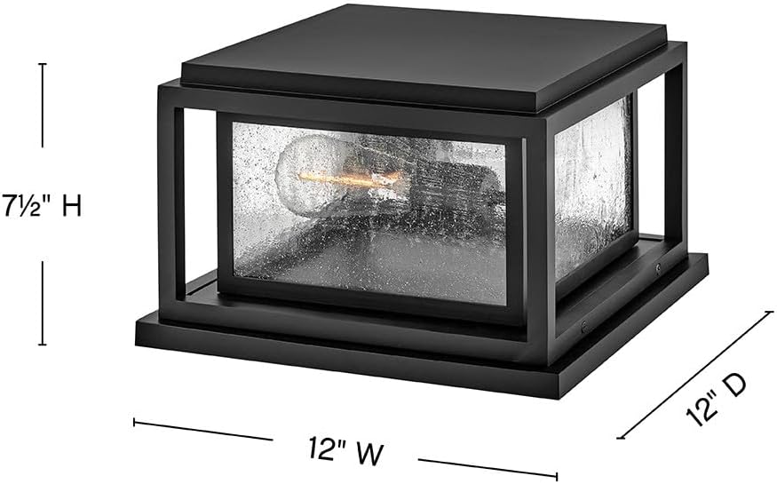 Hinkley Republic Small Pier Mount Lantern, Low Voltage Black