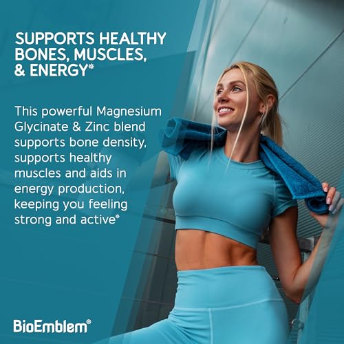 BioEmblem Magnesium Glycinate with Zinc 300mg – 90 Capsules — view 4