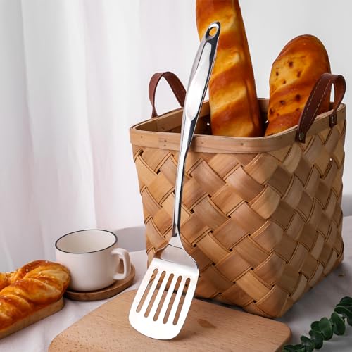 HANSGO Stainless Steel Slotted Turner, Slotted Spatula 15 Inches Cooking Utensils for Kitchen Flipping Grilling Fish Eggs