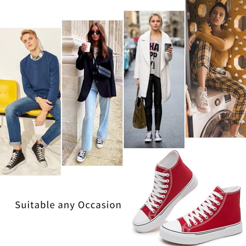 Image of hash bubbie High Top Sneakers for Women Classic High Tops Canvas Shoes Lace up Women's Fashion Sneaker