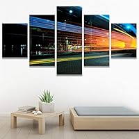 SIGNWIN 5 Panel Canvas Wall Art Light Exposure for Home Decorations Ready to Hang - 60
