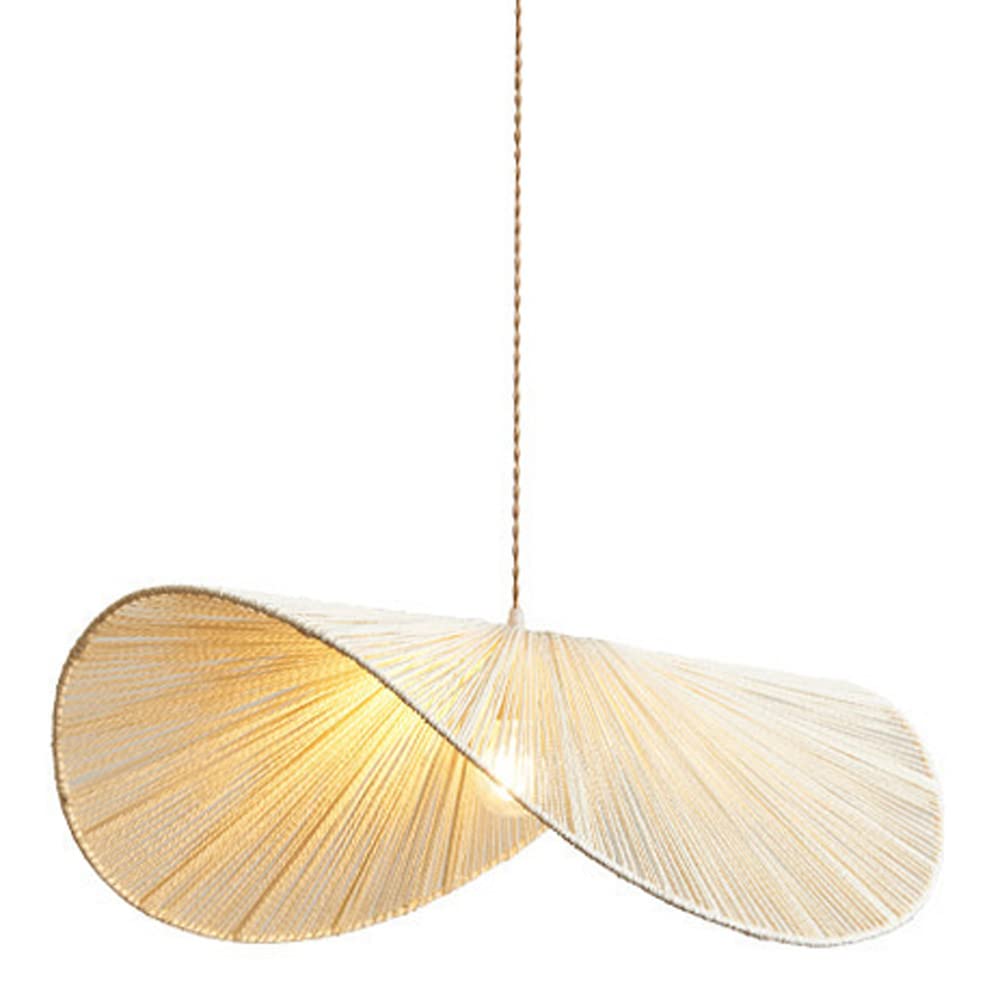 Lustre chanvre tressé main de style champêtre pour atelier d'art