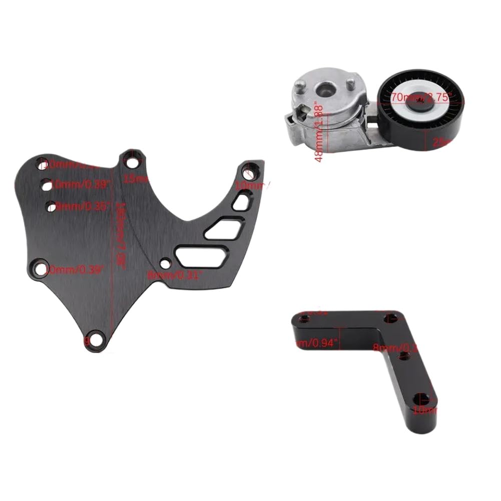 Hnznpwdgb Onecolor A/C Compressor Bracket Kit With Tensioner Compatible With 4.8L 5.3L 6.0L 6.2L Ls Engines Sanden 508