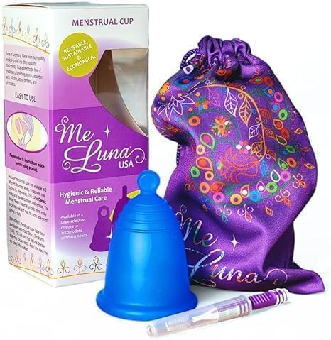Copa menstrual más personalizable con mango de bola MeLuna Me Luna Cómodo vaso reutilizable Almohadilla de tampón alternativa para todo tipo de