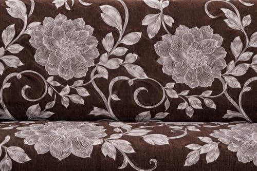 Image of Universal 3 Seater Sofa Cover Fully Covered Stretchable Spandex Non-Slip Elastic Slipcover | Soft Washable Fabric Sofa Protector for Living Room Furniture (Floral Brown)