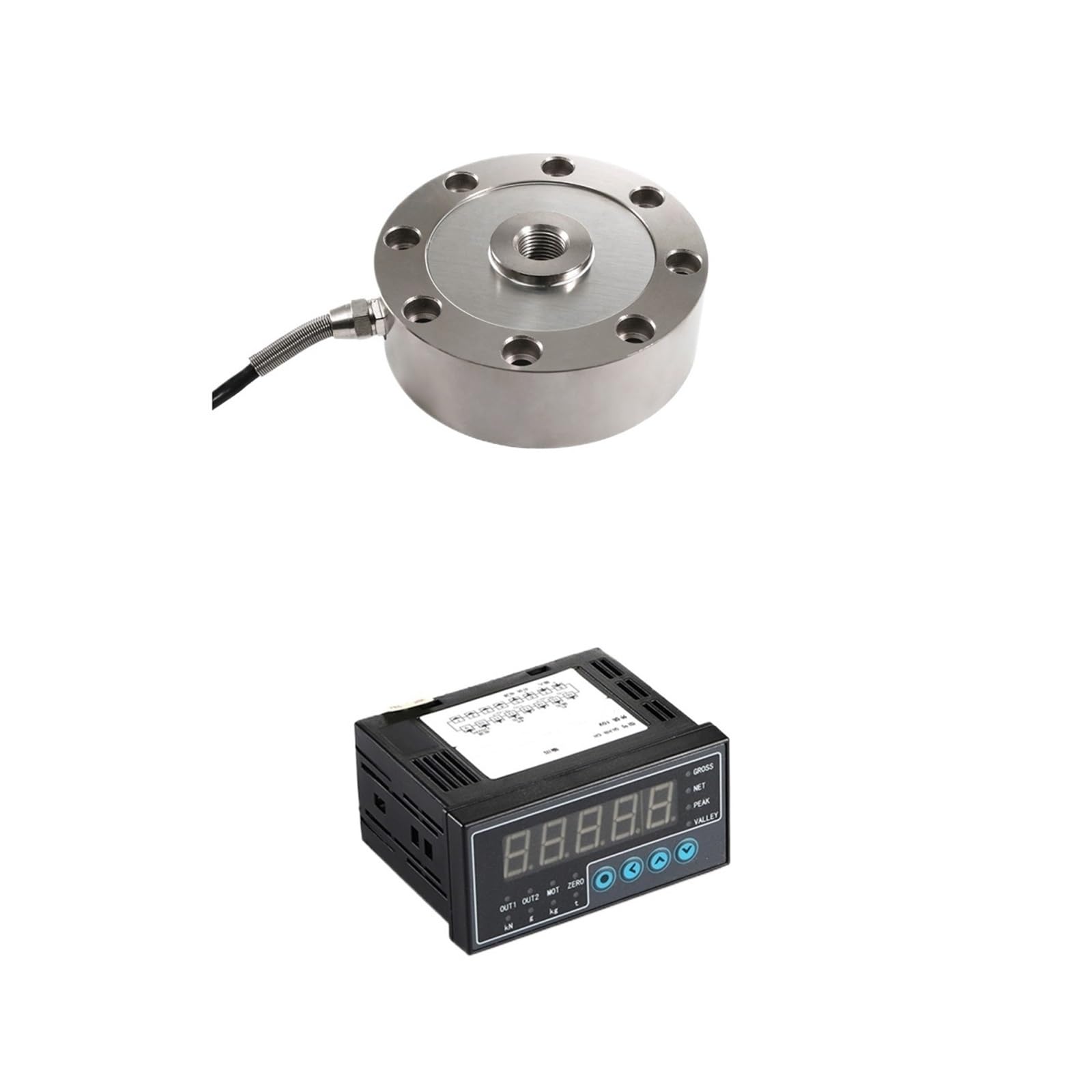 JJHQOKYNA Spoke Load Cell Sensor with Indicator Display Tension and Compression Weighing 50KG 100KG 200KG 300KG 500KG 1T 2T(1T and Indicator)