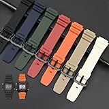 Natural Resin Replacement Watch Band Compatible with Casio W218H W-219H AE1200WH AE-1300WH W800H SGW-300H F-108WH Waterproof Rubber strap (Black) - Image 6