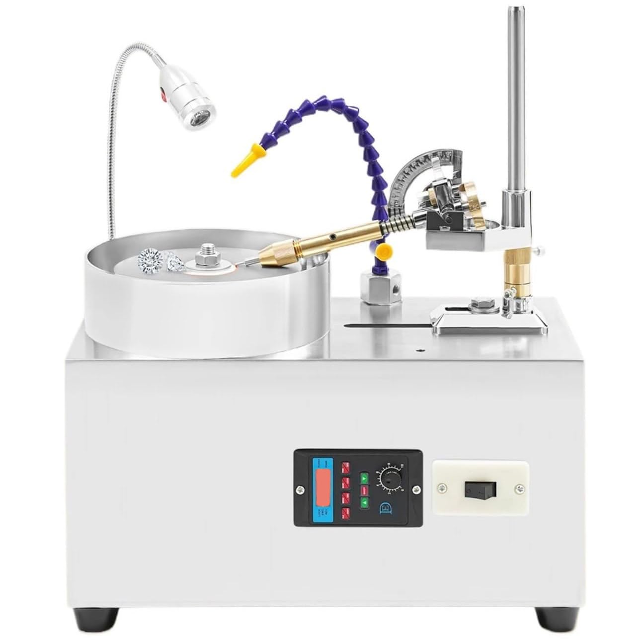 GmhXylophyte Gemstone Grinding Faceting Machine, Digital Display Angle Robot Arm, 0-3000rpm Speed, For Jewelry And Precious Metals Polishing, Stainless Steel Components