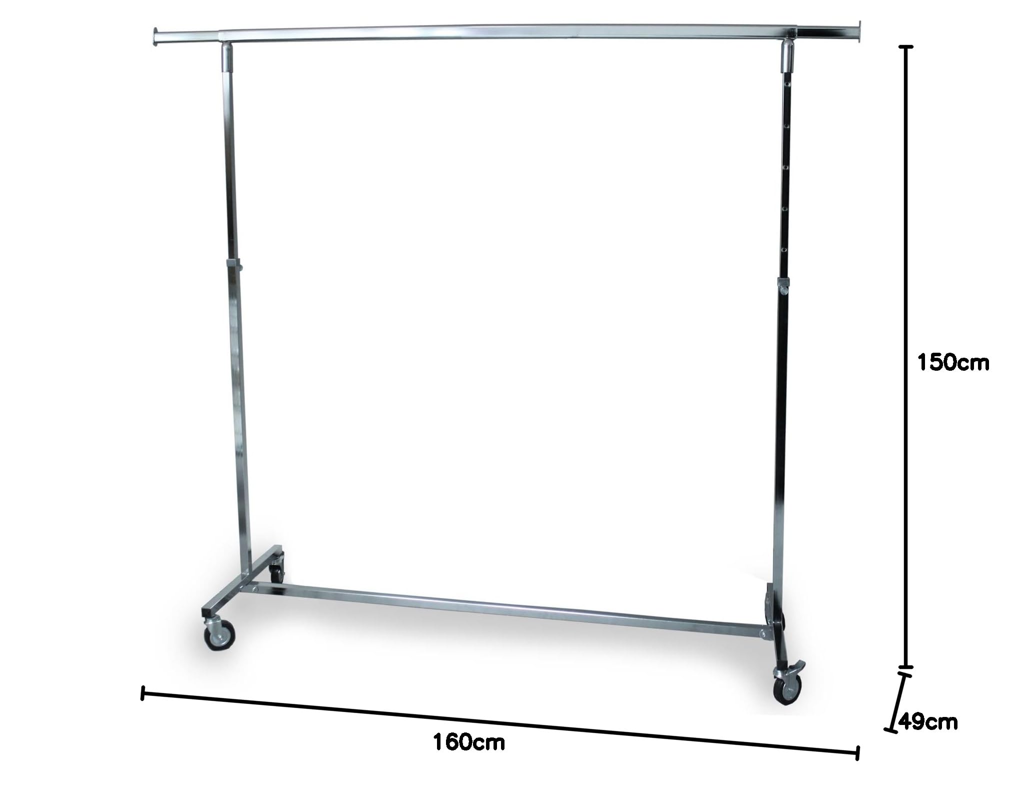 GERSO Professioneller Reiserollständer Breite 150-240cm Klappmechanismus Kleiderständer mit seitlichen Auszügen