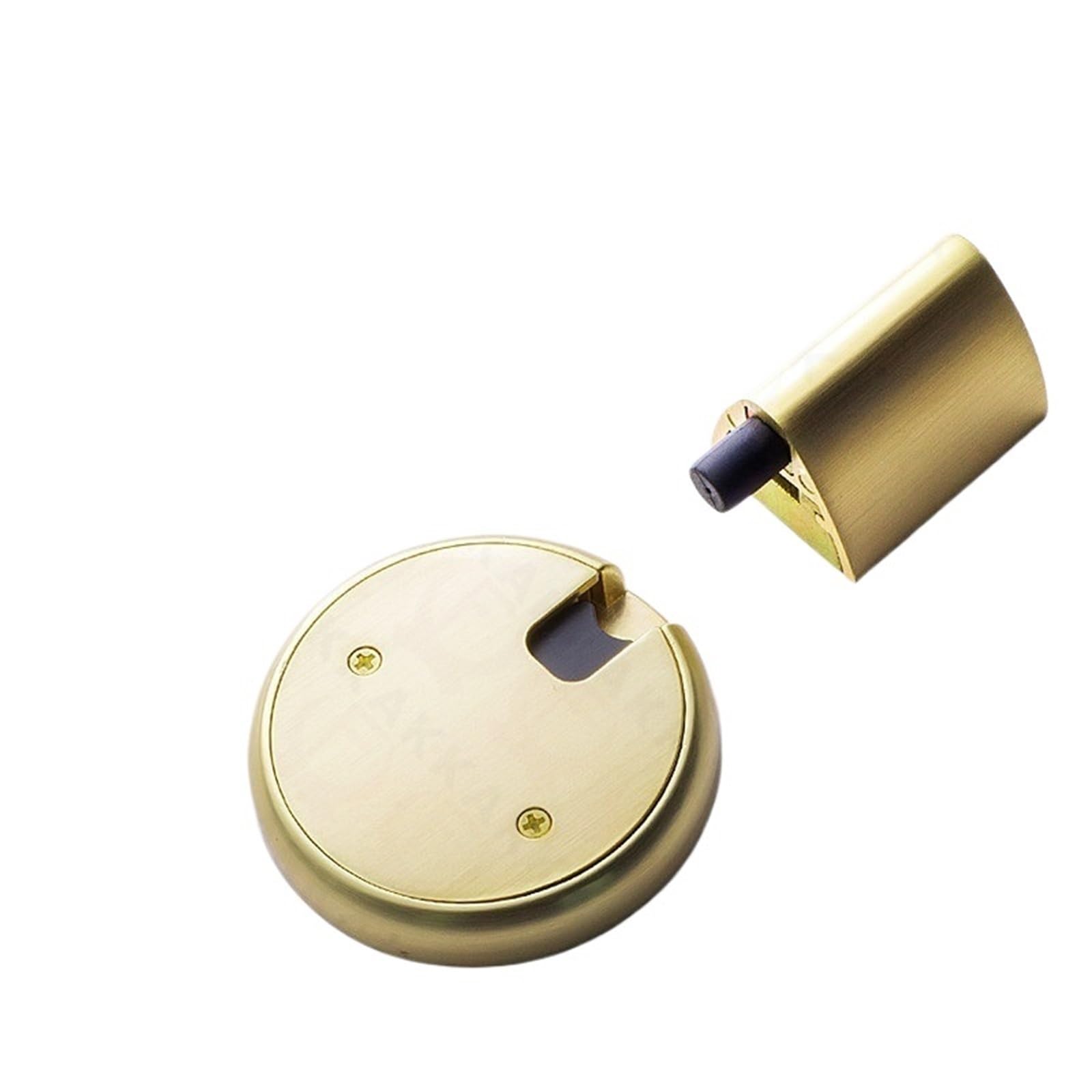Door Stopper Nail Free Adjustable Mechanical Windproof Door Stop for Wall Protection and Fixed Position(Brushed Copper)