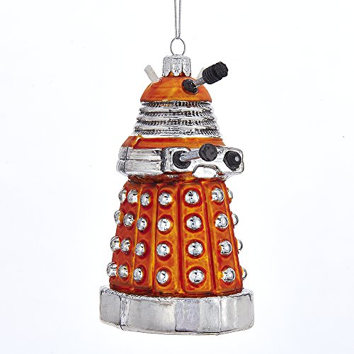 Kurt Adler Doctor Who Glass Orange Scientist Dalek Ornament, 5