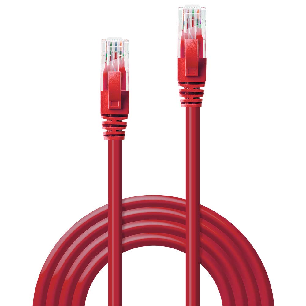 LINDY 48030 0.3m CAT6 U/UTP Snagless Gigabit Network Cable, Red